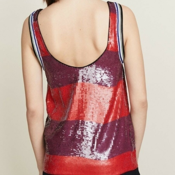 Nwt 3.1 Phillip Lim Sequin Tank Blouse Sz Small striped FLAWS - Picture 2 of 8